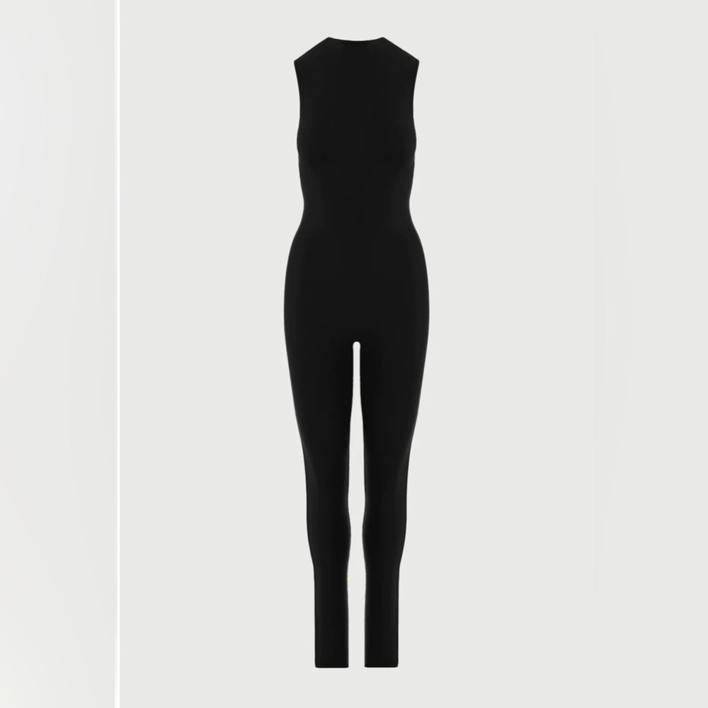 NWT Naked Wardrobe Black Sleeveless Sculpt Pantsuit Jumpsuit Black - Small